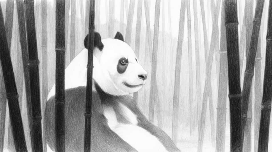 Panda in a bamboo grove