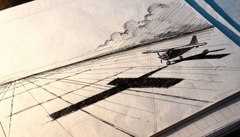 Plane on a quiet runway