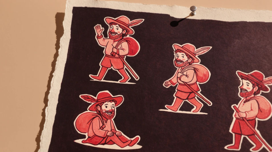 Pose sheet for a card set
