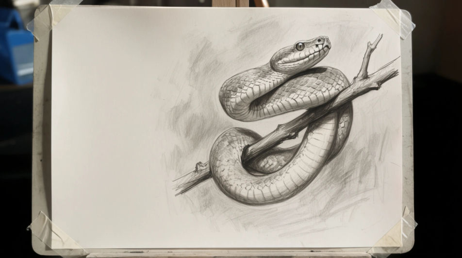 Coiled on a branch
