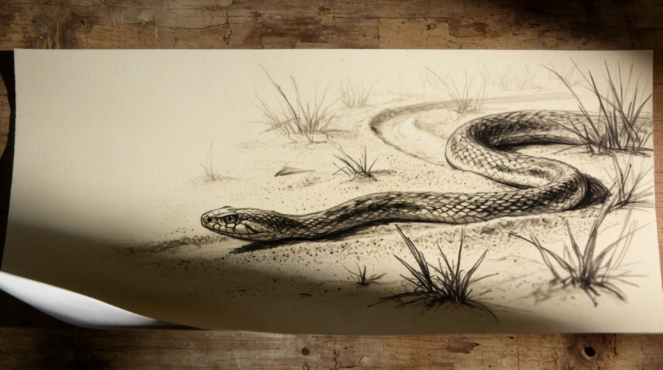 Snake through desert grass