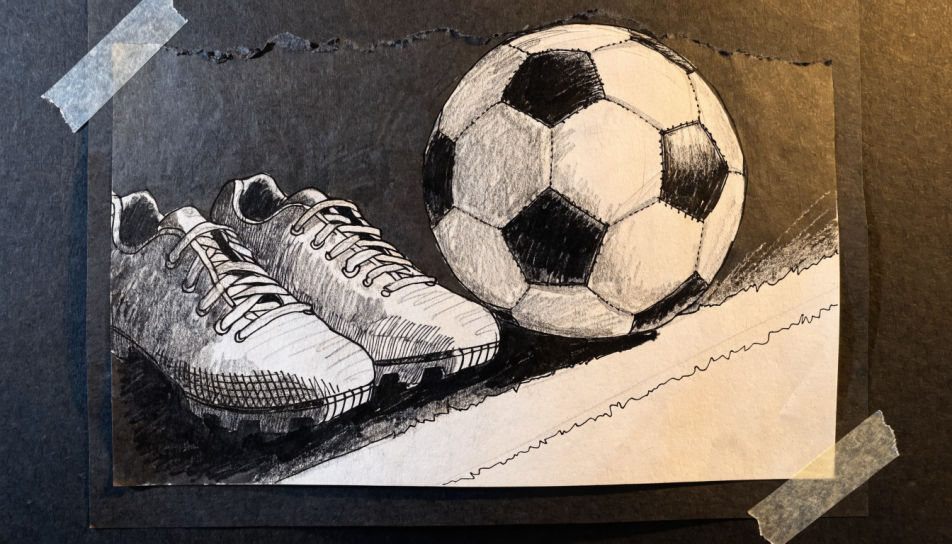Ball and boots by the line