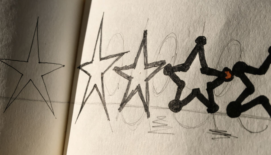 Row of stars in mixed weights