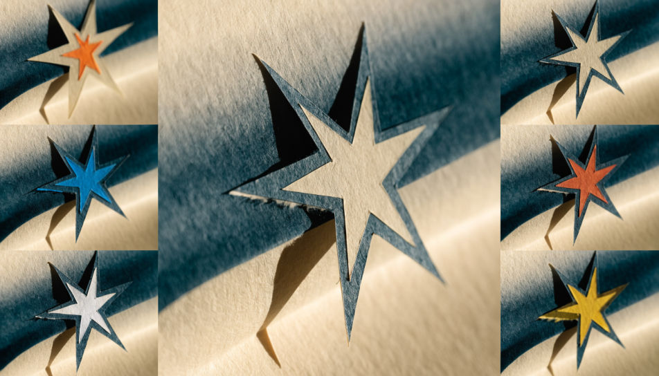 Star in a cut-paper style