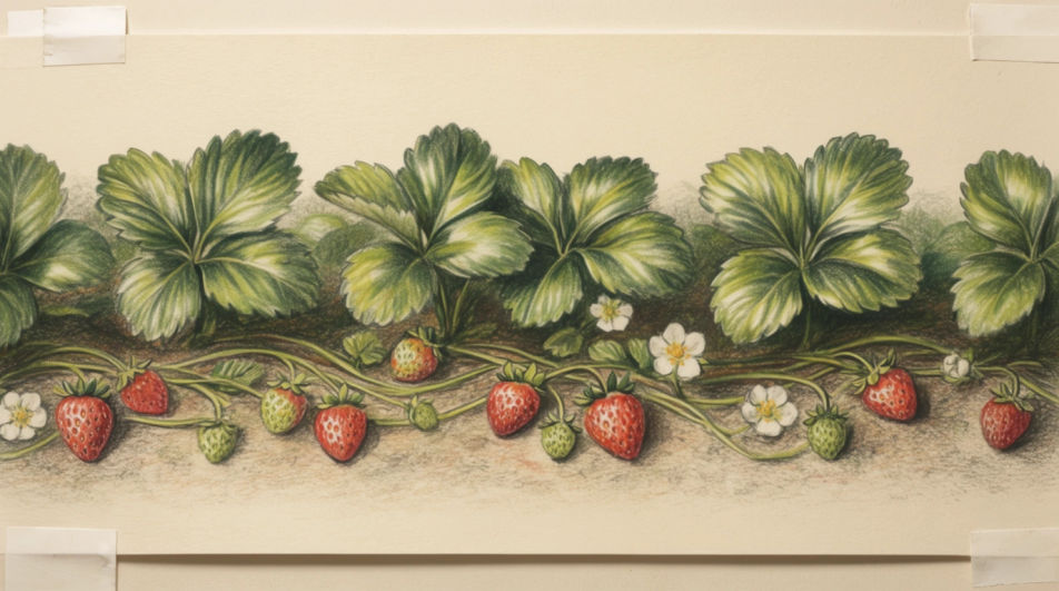 Strawberry patch row
