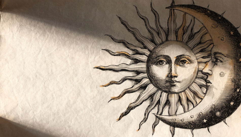Sun and crescent moon paired