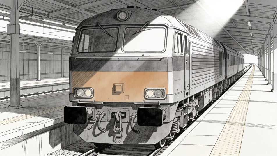 Head-on at the platform