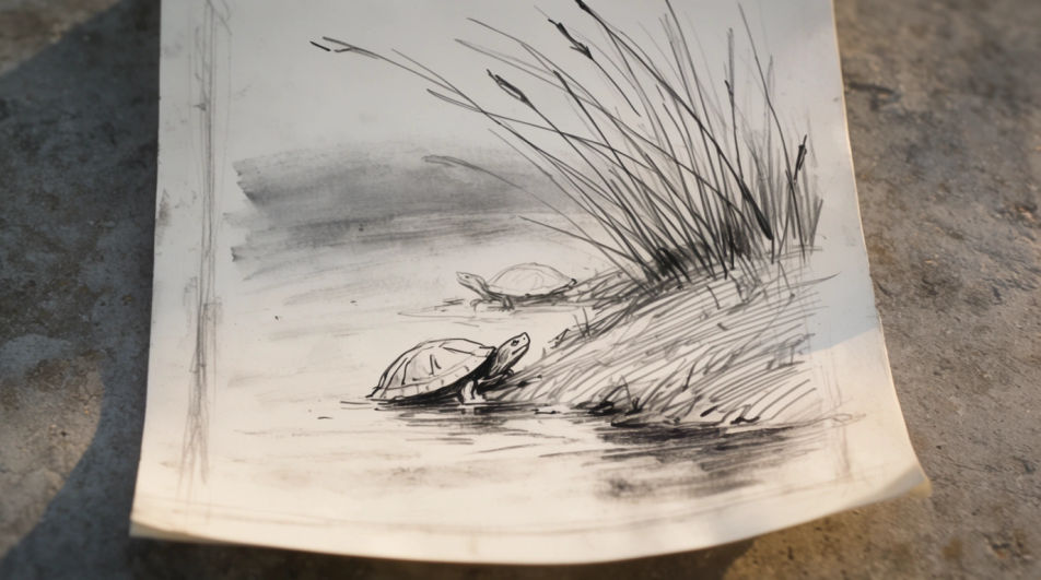 Pond edge scene
