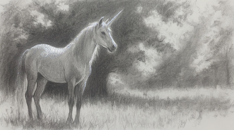 Unicorn in a moonlit clearing