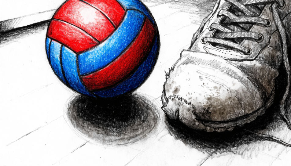 Ball and shoe still life