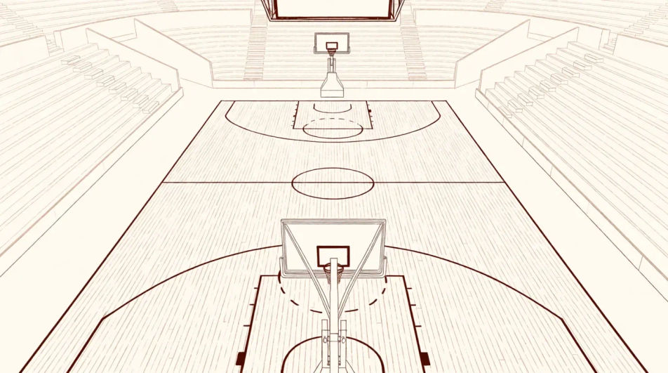 Full court from the corner