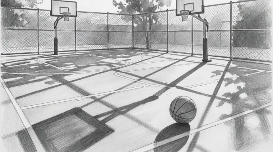 Street court in the afternoon