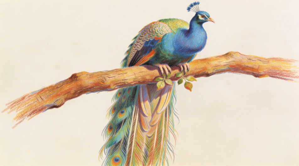 Peacock on a branch