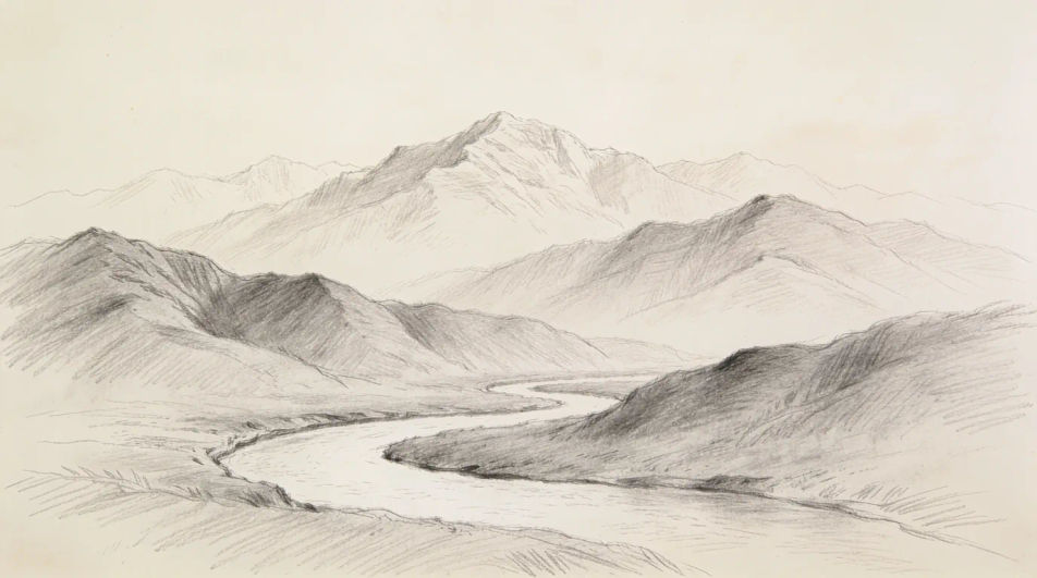 Mountain scenery with a river