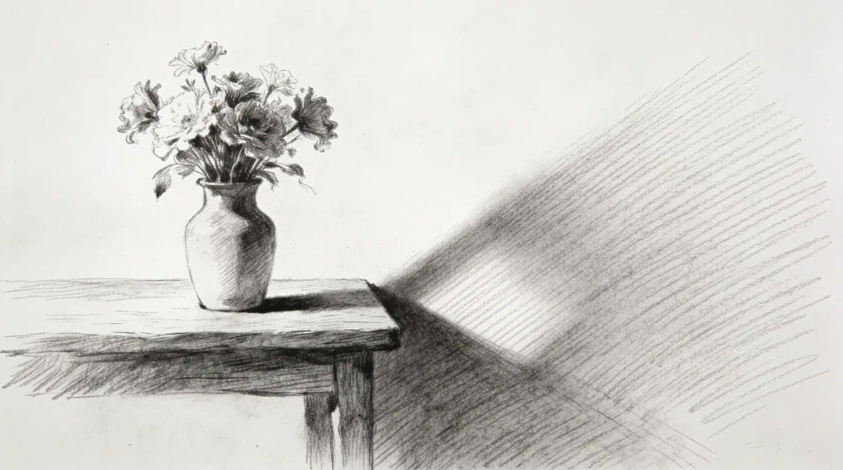 Flower vase on a table