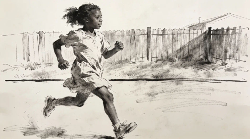 Skipping in a yard