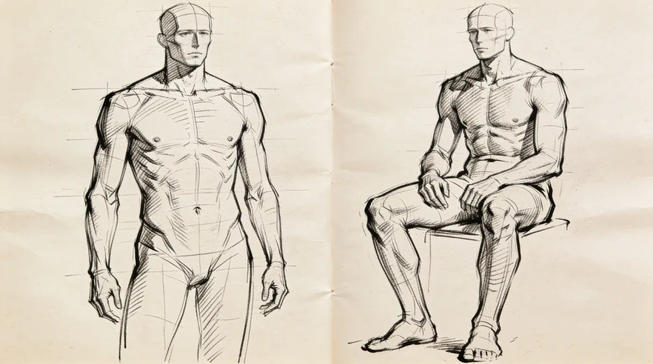 Standing and seated pair