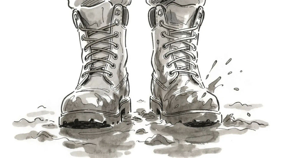 Boots in mud