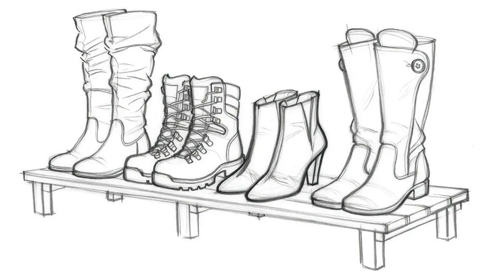 Boot rack still life