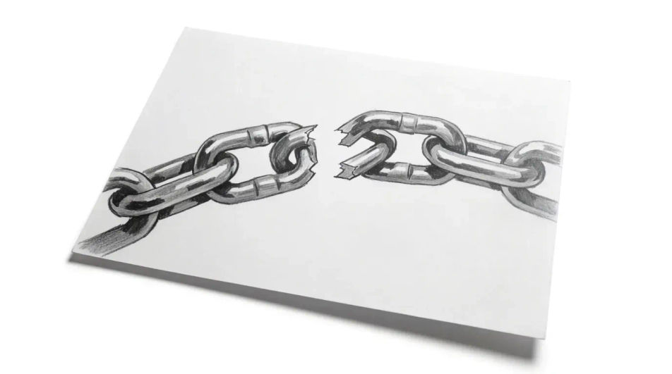 Broken chain across the page