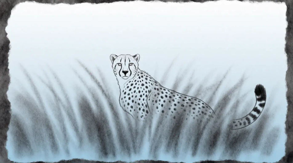 Cheetah in tall grass