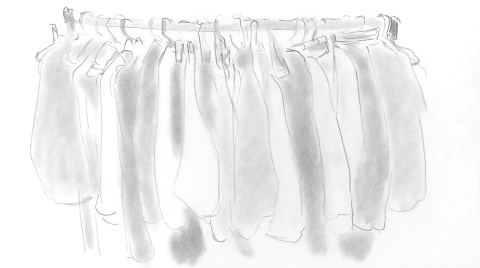 Clothes on a rail