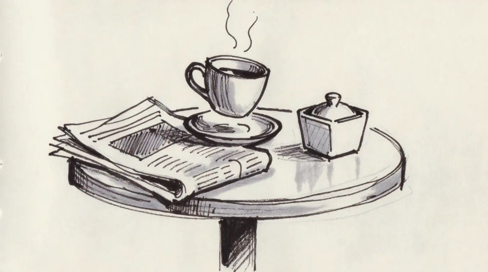Cafe table still life