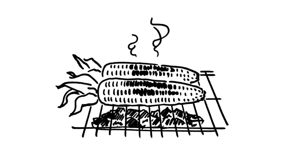 Grilled corn at a stall
