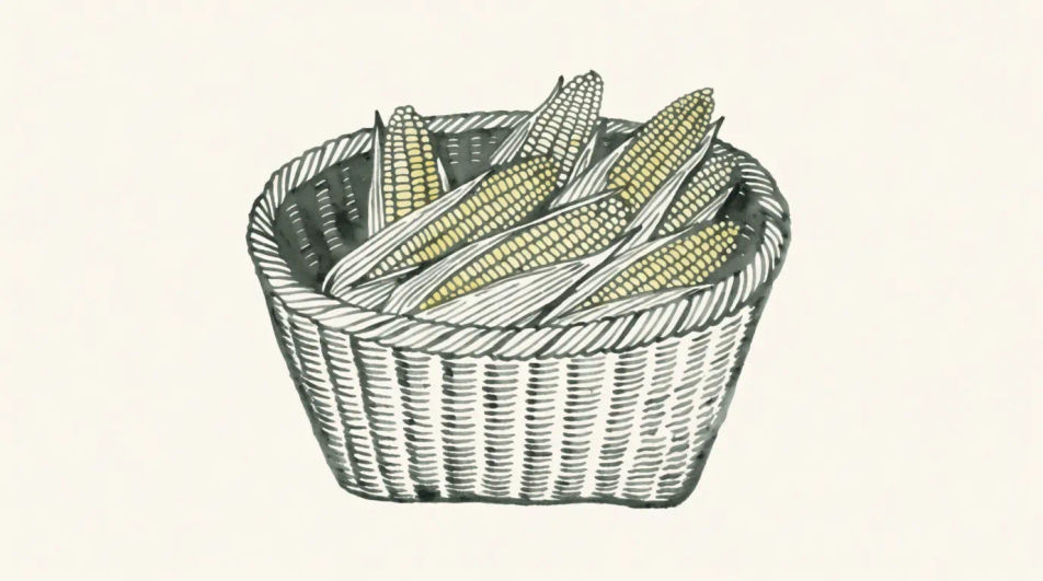 Harvest basket of cobs