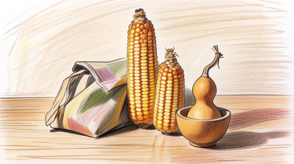Autumn corn still life