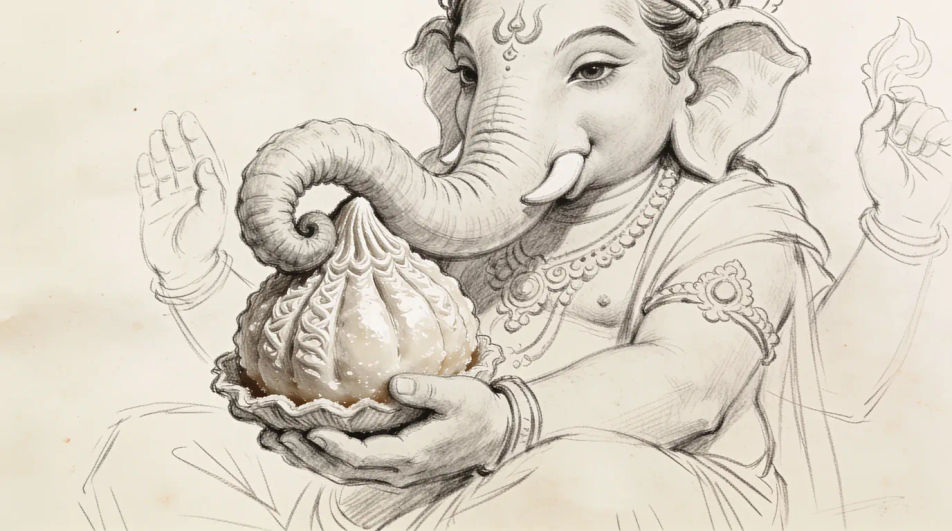 Modak held in the trunk
