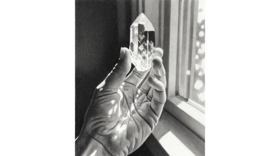 Crystal held up to the light