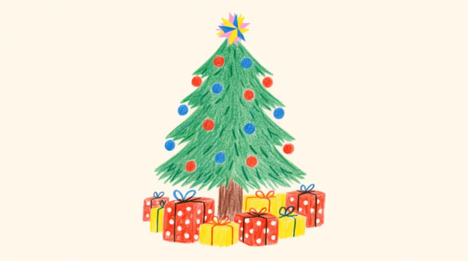 Decorated tree with presents