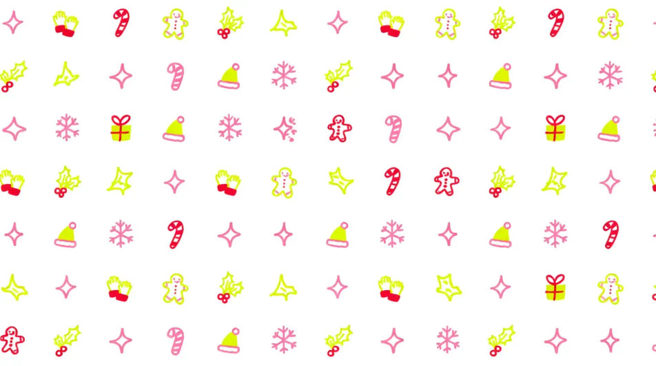 Pattern of tiny Christmas doodles