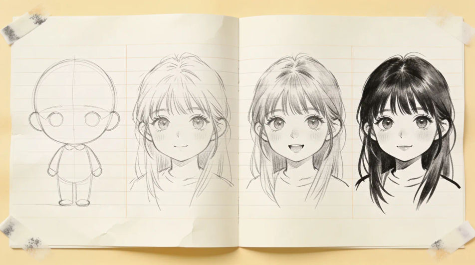 Sketchbook practice page