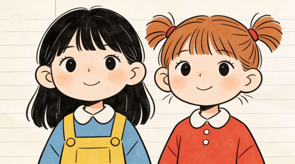 Two friends side by side