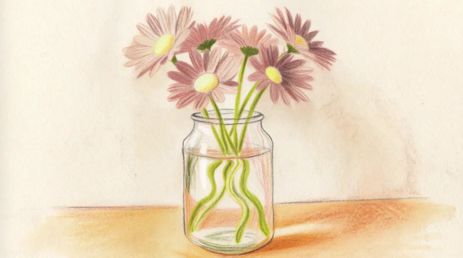 Jam jar on a windowsill