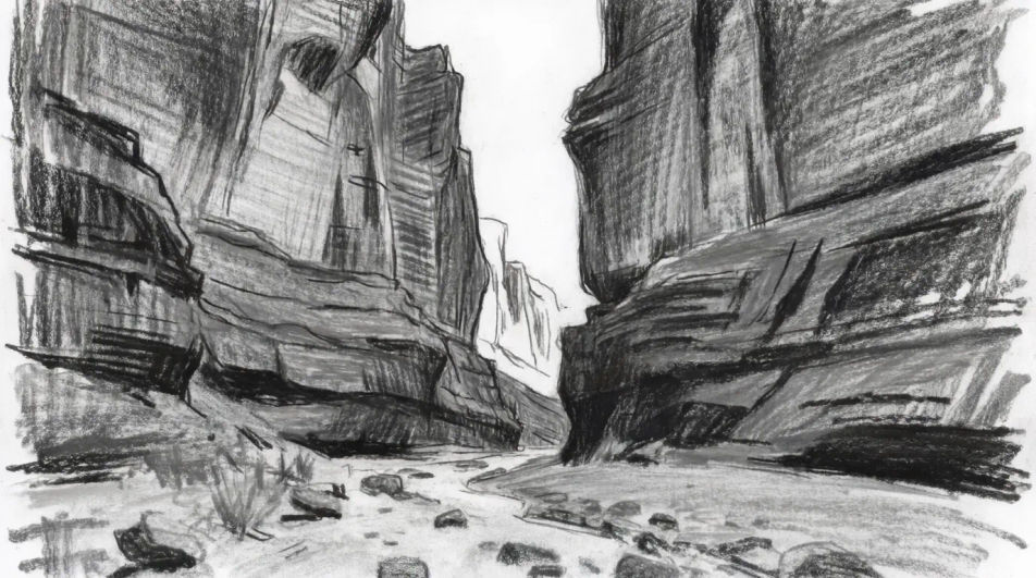Canyon walls from the floor