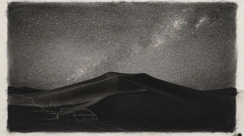 Desert night under stars