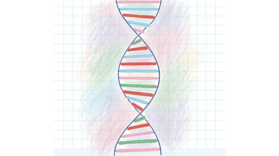Helix over a grid background