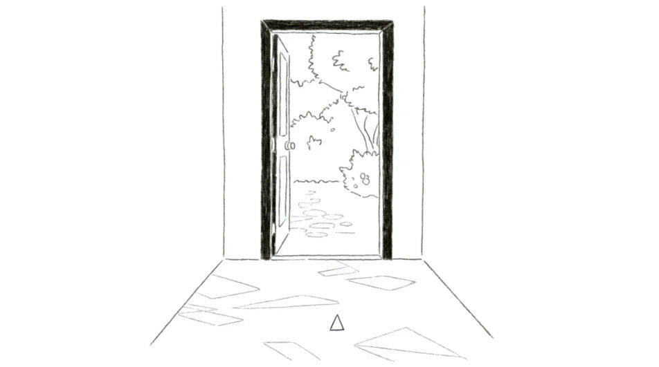 Doorway opening onto a garden