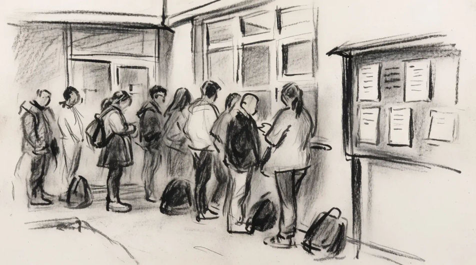 Corridor before the paper