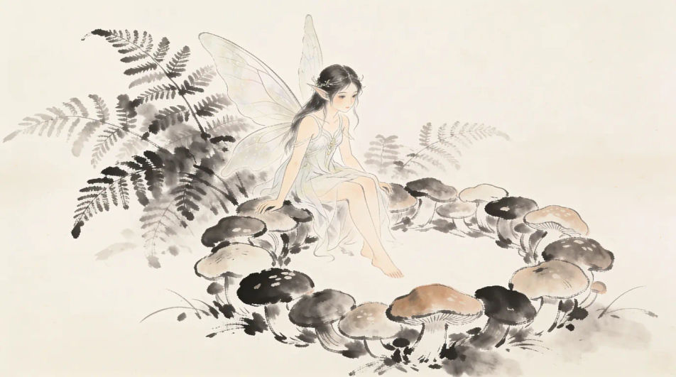 Fairy on a mushroom ring