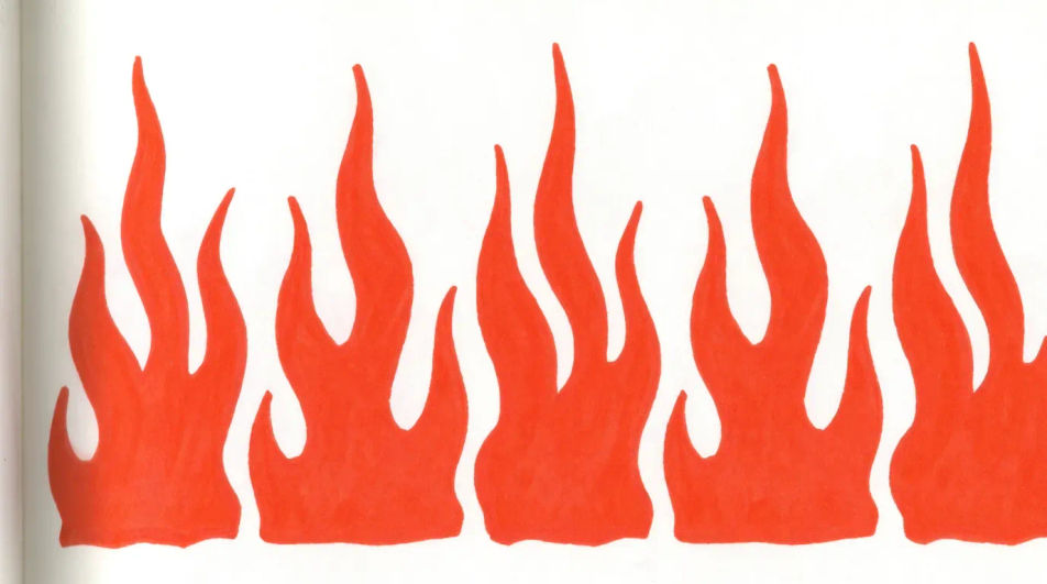 Row of flames as a border