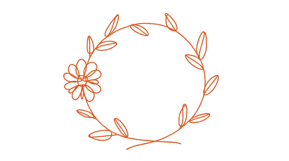 Line flower wreath