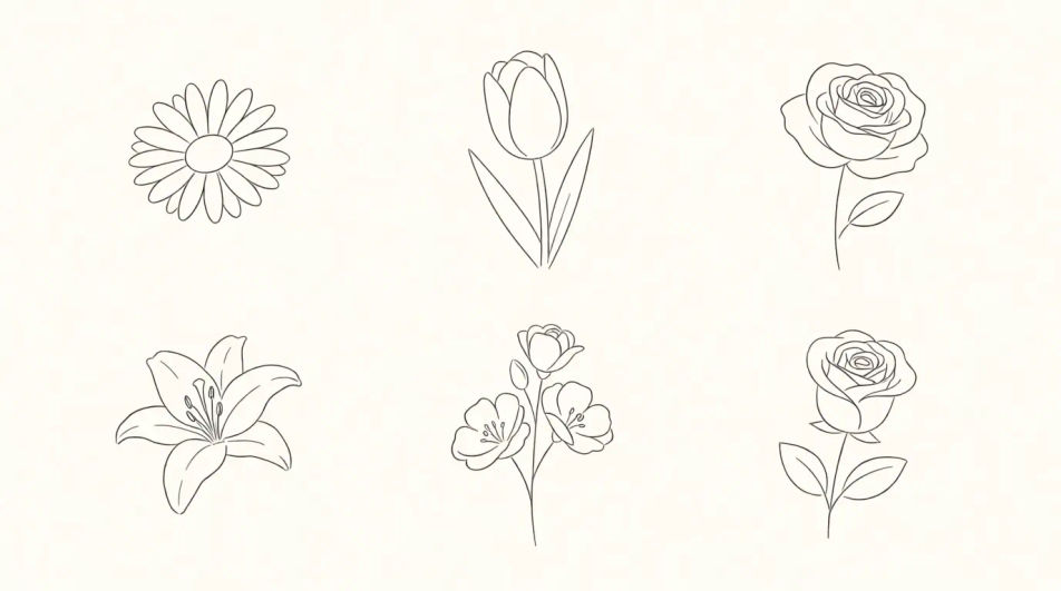 Six blooms compared