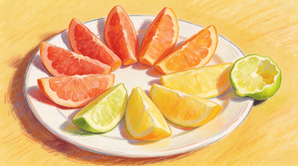 Cut fruit platter from above