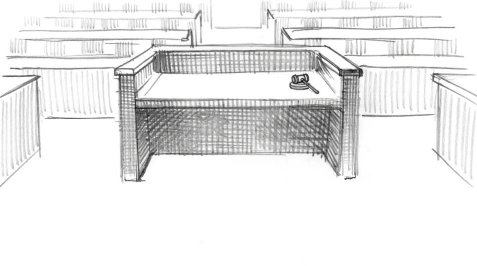 On the bench in an empty room