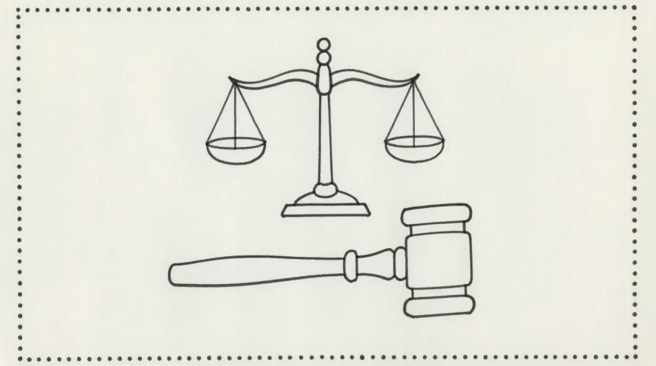 Gavel and balance scales