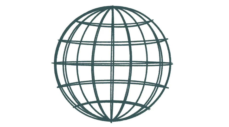 Globe wireframe exploded